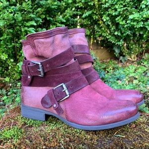 Miz Mooz Ankle Boots Shane Sedona Dragon Fruit Suede Size 10 Average Width